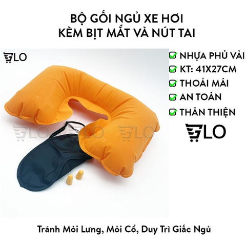 Bộ Gối Hơi Du Lịch 3 Trong 1 Du Lịch Văn Phòng Kèm Bịt Mắt Và Nút Tai, Người Bạn Đồng Hành Hoàn Hảo Cho Mọi Chuyến Đi