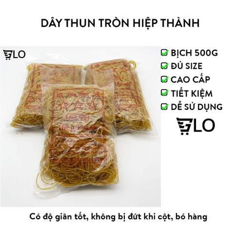 Dây Thun Tròn Hiệp Thành Bịch 500g, Sản Phẩm Tin Dùng Cho Mọi Nhu Cầu Cột Hàng, Cột Tóc, Cột Rau Củ Quả
