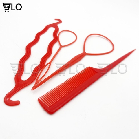 Bộ 4 Món Dụng Cụ Làm Tóc, Tạo Kiểu Phồng, Rút Búi Tóc Đa Năng Dễ Sử Dụng – Đẹp Chuẩn Salon Ngay Tại Nhà