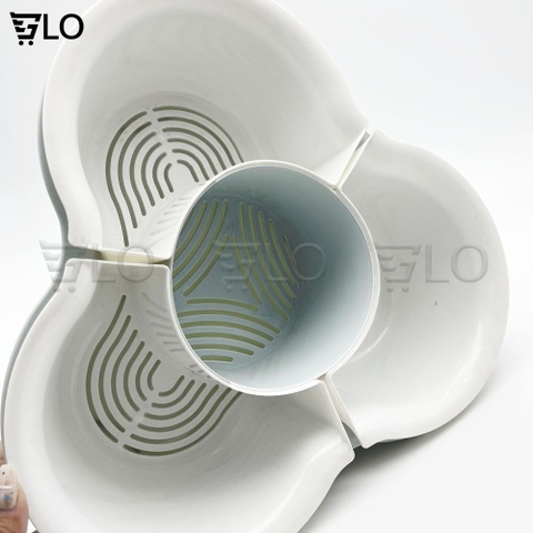 Bộ Rổ Đựng Ăn Lẩu 4 Ngăn 2 Tầng 34x12cm