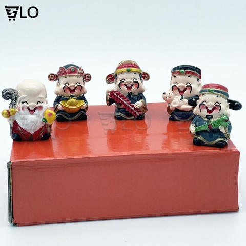 Bộ Tượng 5 Ông Thần Tài May Mắn Phong Thủy