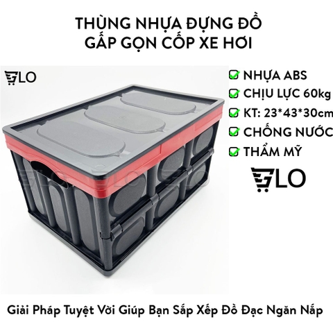 Thùng Nhựa Đựng Đồ Gấp Gọn Cốp Xe Hơi Đa Năng