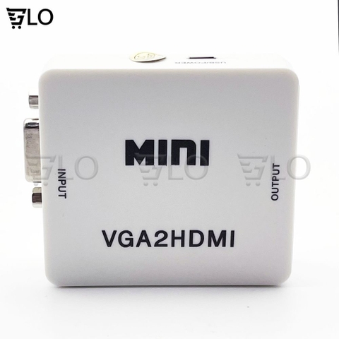 Box Chuyển VGA Sang HDMI HD Mini, Bộ Adapter Chuyển VGA Ra HDMI