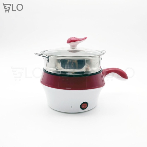 Ca Nấu Mì Có Lồng Hấp - Tay Cầm Ngang, Nấu Nước, Luộc Trứng Đa Năng Size 18cm