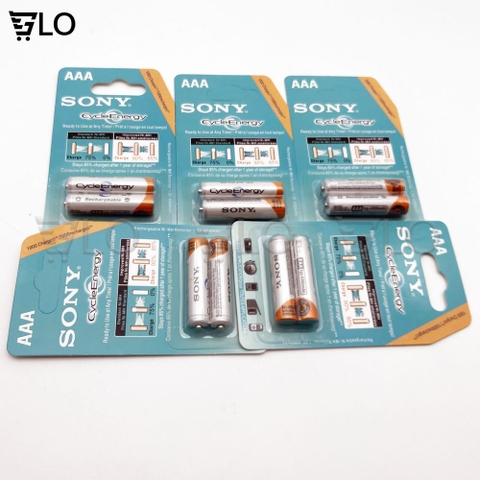 Vỉ 2 Viên Pin Sạc Sony AA(4600mah), AAA(4300mah) CycleEnergy