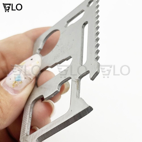 Tấm Thép Đa Năng Không Gỉ Mini 11 Công Dụng Treo Móc Khóa, Dụng Cụ Sinh Tồn Dao Đi Phượt Sửa Chữa Mở Vặn Ốc Vít Khui Nắp