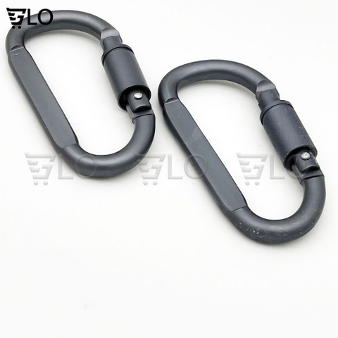 Móc Khóa Nhôm Carabiner Hình Chữ D, Có Ren Vặn Chốt Khóa, Được Làm Từ Hợp Kim Nhôm Cao Cấp Siêu Cứng, Bền, Không Mài Mòn