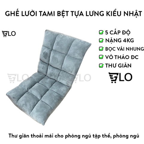 Ghế Lười Tami Bệt Tựa Lưng Kiểu Nhật, Sofa Nâng Hạ Đa Năng Tùy Chỉnh 5 Cấp Độ