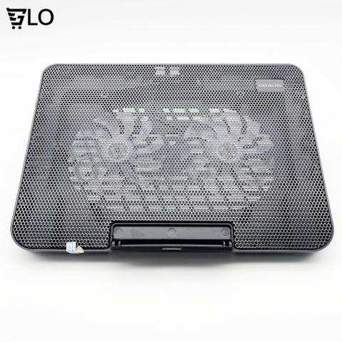 Đế Nâng Tản Nhiệt Laptop Cooling Pad N99, 2 Quạt, Đèn Led, Có Nấc Nâng Lên Hạ Xuống Cho Laptop Từ 10-17 Inch