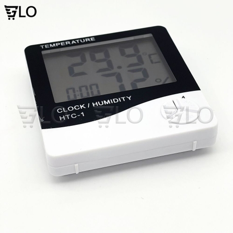 Nhiệt Ẩm Kế HTC-1/HTC-2, Máy Đo Nhiệt Độ, Độ Ẩm, Kiêm Đồng Hồ Báo Thức, Lịch Để Bàn Màn Hình LCD Có Kèm Pin