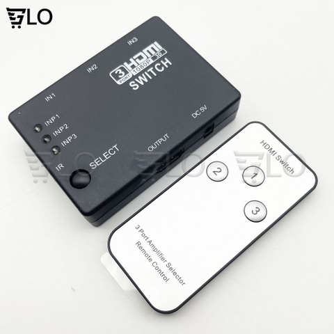 Bộ Hub Gộp 3 HDMI Vào 1 HDMI Có Remote, 3 Đầu Vào 1 Đầu Ra HDMI Full HD 1080p Cho Xbox PS4 DVD HDTV PC Laptop