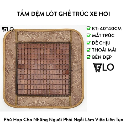 Tấm Đệm Lót Ghế Trúc Xe Hơi,Ô Tô, Văn Phòng Có Hạt Bám Dính