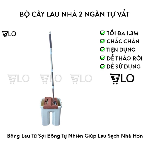 Bộ Cây Lau Nhà 2 Ngăn Kèm Thùng Tự Vắt Tiện Dụng