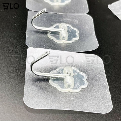 Móc Treo Dính Tường Siêu Chắc 6x6cm - Inox Không Gỉ, Tải Trọng 5kg, Nhựa Trong Suốt