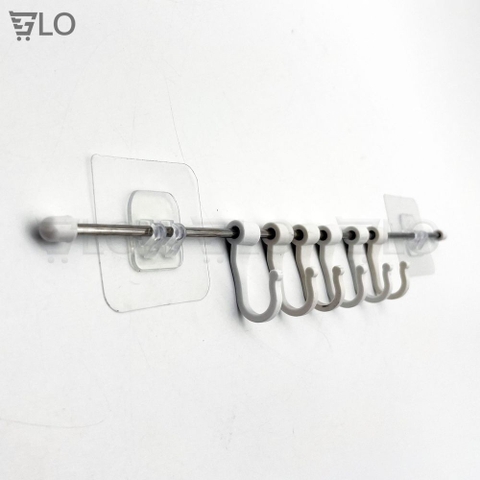 Thanh 6 Móc Nhựa Dán Tường 38.5x7cm Xoay 360 Độ – Tiện Lợi Mọi Không Gian, Đáp Ứng Mọi Nhu Cầu