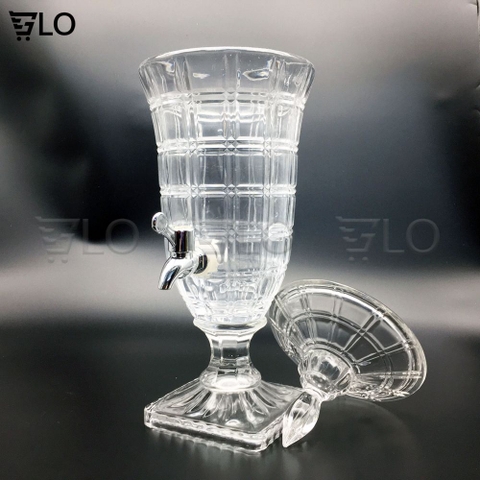[Hỏa Tốc HCM] Bình Thủy Tinh 3 Lít Có Vòi Rót Đựng Rượu, Tháp Bia, Nước Ngọt, Hoa Quả