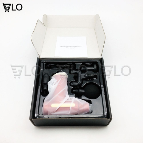 Súng Massage Fascial Gun Đấm Lưng Cầm Tay Đa Năng, Giãn Cơ Booster, Mát Xa Cổ Vai Gáy Với 4 Đầu Và 6 Chế Độ