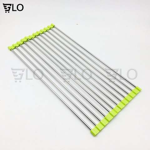 Kệ Để Chén Xếp Gọn Inox Gắn Bồn Rửa Chén, Có Thể Cuộn Tròn, Giải Pháp Tiện Ích Cho Mọi Gia Đình