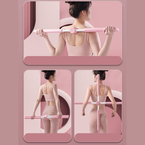 [Hỏa Tốc HCM] Gậy Tập Yoga Thẳng Lưng, Thanh Gậy Tập Yoga Chống Gù Lưng, Mở Vai Hình Chữ Thập