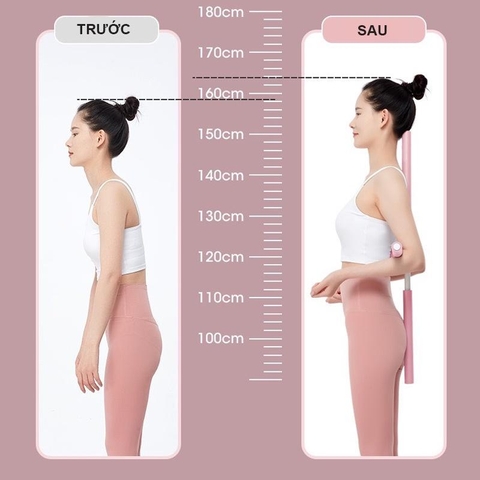 [Hỏa Tốc HCM] Gậy Tập Yoga Thẳng Lưng, Thanh Gậy Tập Yoga Chống Gù Lưng, Mở Vai Hình Chữ Thập