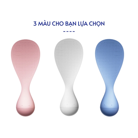 Môi Xới Cơm LẬT ĐẬT Cao Cấp Chịu Nhiệt, Tự Đứng Không Bị Đổ, Muôi Cơm Hạt Vân 3D Không Dính Cơm An Toàn Dễ Dử Dụng