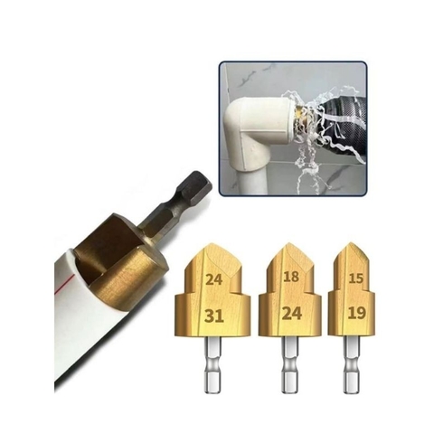 Bộ 3 Mũi Khoan Khoét Lỗ Ống Nhựa Đa Năng Tráng Titan Chuôi Lục Giác