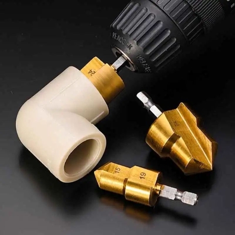 Bộ 3 Mũi Khoan Khoét Lỗ Ống Nhựa Đa Năng Tráng Titan Chuôi Lục Giác