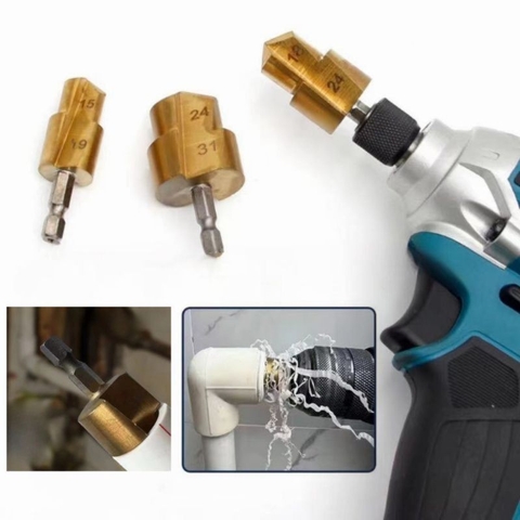 Bộ 3 Mũi Khoan Khoét Lỗ Ống Nhựa Đa Năng Tráng Titan Chuôi Lục Giác