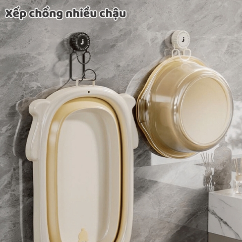 Móc Treo Thau Chậu Nhà Tắm Hút Chân Không Chịu Lực, Giá Cốc Hút Treo Đồ Đa Năng Không Khoan Đục