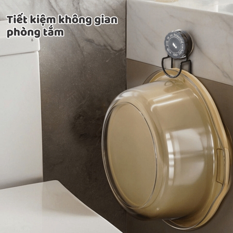 Móc Treo Thau Chậu Nhà Tắm Hút Chân Không Chịu Lực, Giá Cốc Hút Treo Đồ Đa Năng Không Khoan Đục