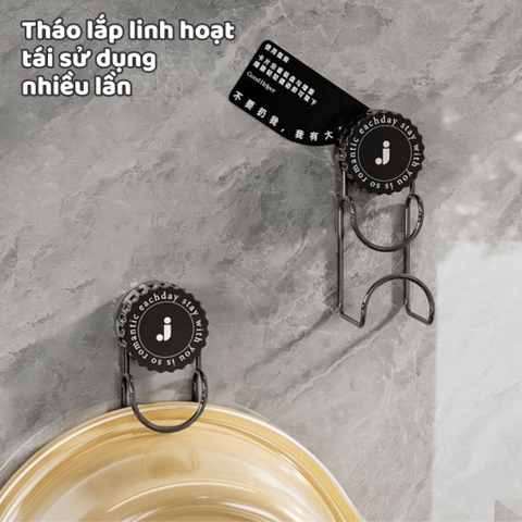 Móc Treo Thau Chậu Nhà Tắm Hút Chân Không Chịu Lực, Giá Cốc Hút Treo Đồ Đa Năng Không Khoan Đục