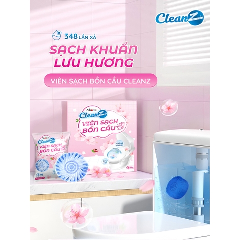 Viên Thả Bồn Cầu CleanZ Sạch Khuẩn Thơm Mát Tẩy Sạch Mảng Bám Khử Mùi Diệt Vi Khuẩn Toilet Thế Hệ Mới Hương Đào 50g/Gói