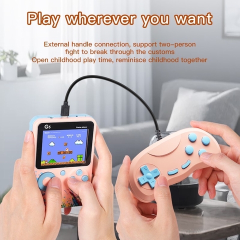 Máy Chơi Game Cầm Tay G5 500 Trò Chơi, Có Thể Sạc Lại, Kèm Tay Cầm Chơi Game 2 Người