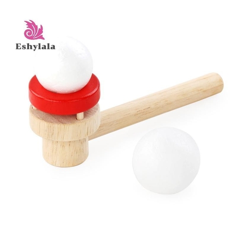 Đồ Chơi Thổi Bóng Xốp Bằng Gỗ, Rèn Luyện Hơi Thở, Luyện Cơ Miệng, Luyện Sức Chứa Phổi, Giữ Thăng Bằng Bóng Xốp