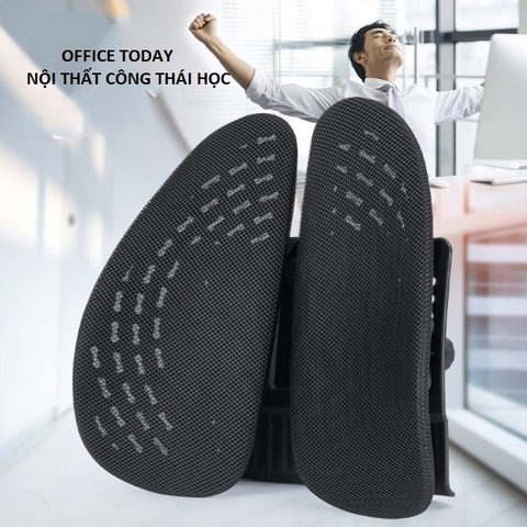 Đệm Tựa Lưng Văn Phòng Có Túi Khí Công Thái Học, Tựa Lưng Ghế Văn Phòng Ergonomic Dùng Được Cả Trên Ô Tô