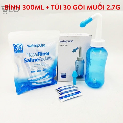 Bình Rửa Mũi WaterPulse Nút Nhấn Giúp Làm Sạch Khoang Mũi, Loại Bỏ Bụi Bẩn, Phấn Hoa, Chống Viêm, Ngăn Ngừa Viêm Xoang