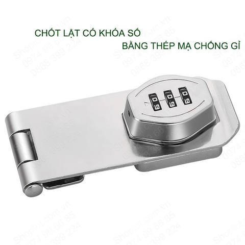 Khóa Mật Khẩu Chốt Cửa Lật Khóa Số Dùng Cho Hòm, Tủ Tài Liệu, Ngăn Kéo Bàn, Cửa Các Loại, Bằng Thép Mạ Chống Gỉ