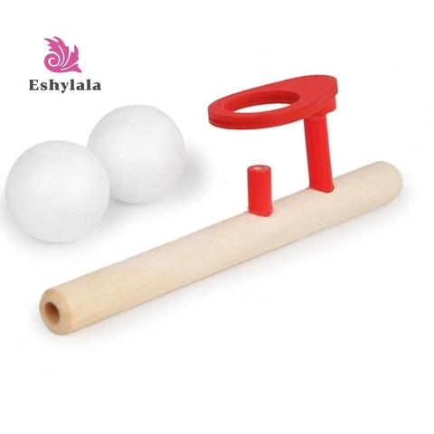 Đồ Chơi Thổi Bóng Xốp Bằng Gỗ, Rèn Luyện Hơi Thở, Luyện Cơ Miệng, Luyện Sức Chứa Phổi, Giữ Thăng Bằng Bóng Xốp