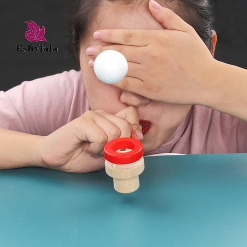 Đồ Chơi Thổi Bóng Xốp Bằng Gỗ, Rèn Luyện Hơi Thở, Luyện Cơ Miệng, Luyện Sức Chứa Phổi, Giữ Thăng Bằng Bóng Xốp