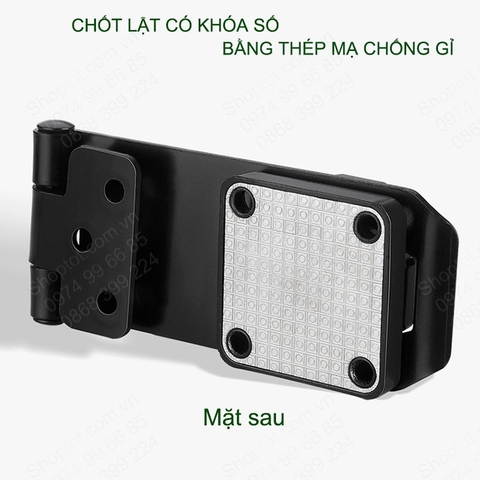 Khóa Mật Khẩu Chốt Cửa Lật Khóa Số Dùng Cho Hòm, Tủ Tài Liệu, Ngăn Kéo Bàn, Cửa Các Loại, Bằng Thép Mạ Chống Gỉ