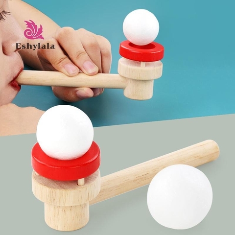 Đồ Chơi Thổi Bóng Xốp Bằng Gỗ, Rèn Luyện Hơi Thở, Luyện Cơ Miệng, Luyện Sức Chứa Phổi, Giữ Thăng Bằng Bóng Xốp