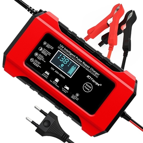 Sạc Bình Ắc Quy 12V 6A INTELLIGEN CHARGER 4AH - 100AH, Tự Ngắt Khi Đầy, Phục Hồi Ắc Quy Bằng Khử Sunfat, Chống Ngược Cực