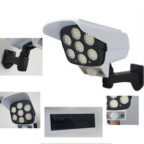 Đèn CL-877B 180W Cảm Biến Chuyển Động Năng Lượng Mặt Trời Hình Camera 77 LED, Bảo Vệ Ngôi Nhà Bạn