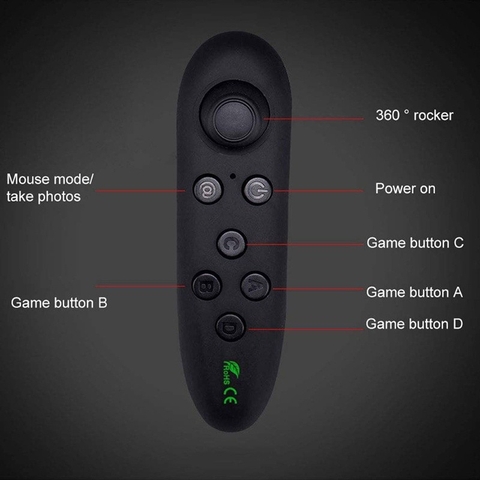 Tay Cầm VR Gamepad Tương Thích Bluetooth, Bộ Điều Khiển Từ Xa Không Dây Cho Trò Chơi Pad, Kính 3D Điện Thoại