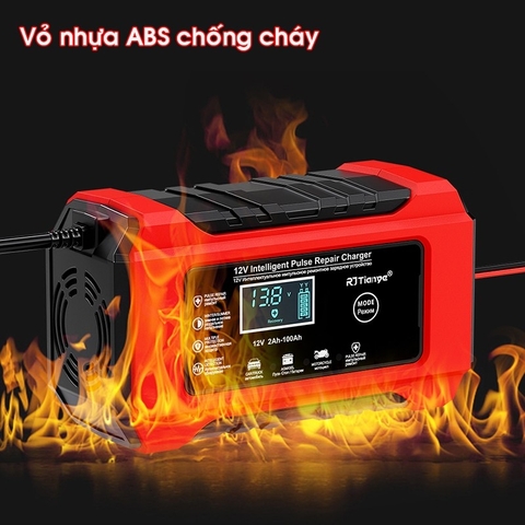 Sạc Bình Ắc Quy 12V 6A INTELLIGEN CHARGER 4AH - 100AH, Tự Ngắt Khi Đầy, Phục Hồi Ắc Quy Bằng Khử Sunfat, Chống Ngược Cực