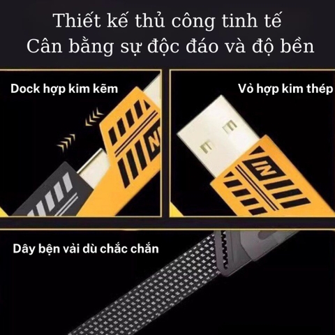 Dây Cáp Sạc Nhanh 4 In 1 Công Suất 65W PD27W Thiết Kế Tích Hợp Nhiều Cổng Sạc Tương Thích Nhiều Dòng Máy