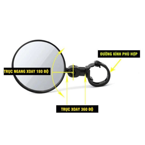 Gương Chiếu Hậu, Gương Cầu Lồi Đường Kính 8cm Xe Đạp Thể Thao Địa Hình Xoay 360 Độ – Giúp Đạp Xe An Toàn
