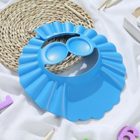 Nón Chắn Nước Gội Đầu Cho Bé, Mũ Tắm Có Vành Bịt Tai Cho Bé, Có Thể Điều Chỉnh Vòng Đầu