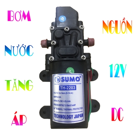 Máy Bơm Mini Bơm Lực Nước DL-2203 SUMO Chưa Kèm Adapter Chuyên Phun Sương, Rửa Xe, Tưới Cây...