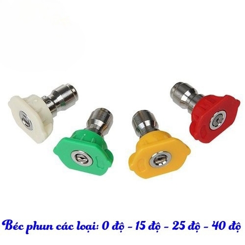 Béc phun - Đầu béc phun 0 độ - 15 độ - 25 độ - 40 độ VENICE - Gắn súng xịt rửa xe áp lực cao - Ren nối nhanh 1/4 inch